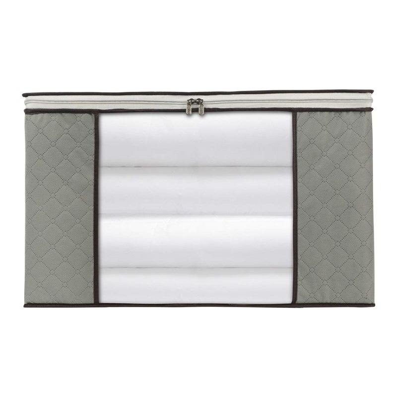 Szxc 2 Pack Foldable Large Storage Bags 28 x 20 x 12 (L x W x H) inch for Comforter Quilt Blanket Clothes with Clear Window & Handles - Easy to Fit King Size Comforter Set - Closet Under Bed Organizer - Image 2